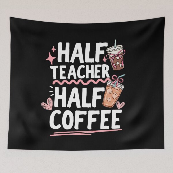 Item preview, Half Teacher Half Coffee Funny Teacher  designed and sold by thebest-2studio.