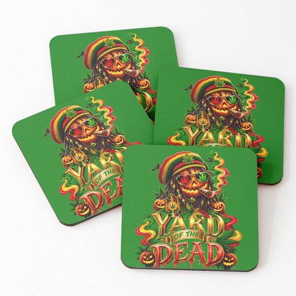 Item preview, Yard Of The Dead - Rastafari Pumpkin & Cannabis Halloween Art designed and sold by digitalbob60.