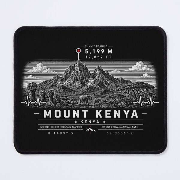 Item preview, ❤️ HEARTBEATS OF THE WORLD COLLECTION ❤️ - Mount Kenya Summit Emblem - MOUNT KENYA NATIONAL PARK - KENYA - AFRICA designed and sold by WheelieGdArt.