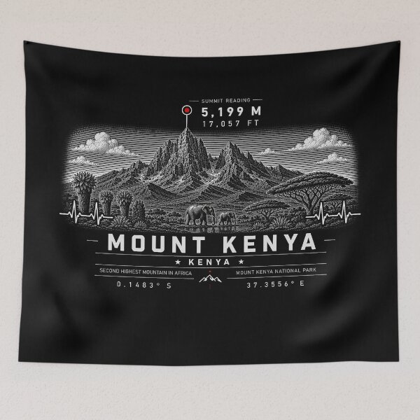 Item preview, ❤️ HEARTBEATS OF THE WORLD COLLECTION ❤️ - Mount Kenya Summit Emblem - MOUNT KENYA NATIONAL PARK - KENYA - AFRICA designed and sold by WheelieGdArt.