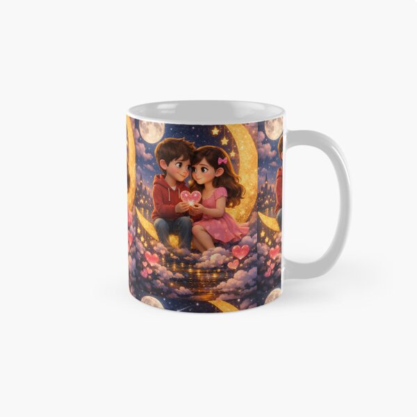 Artikelvorschau, „Romantisches Paar im Mond – 3D-Kunststil von Pixar“ entworfen und verkauft von yuliettestore.
