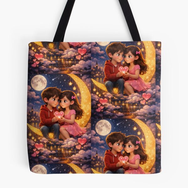 Item preview, “Pareja romántica en la luna – Arte 3D estilo Pixar” designed and sold by yuliettestore.