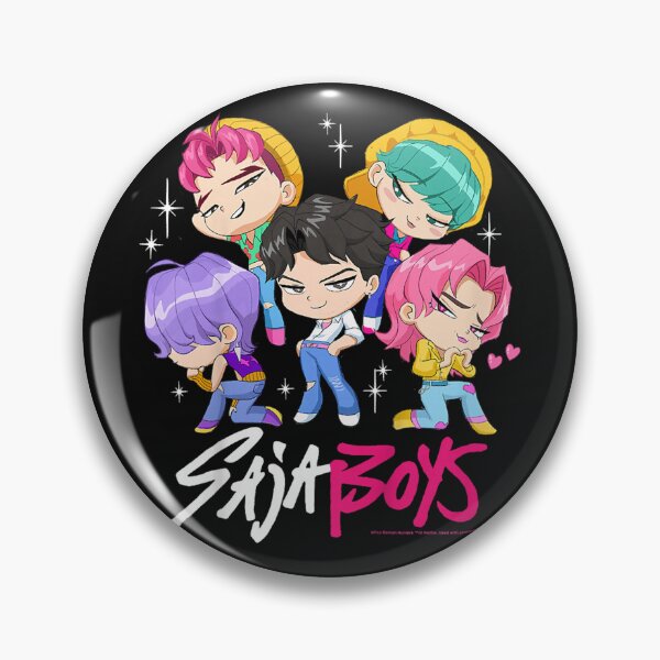 Item preview, Kpop Demon Hunters Saja Boys Chibi Boy Band Group Shot designed and sold by NatashaRosalia.
