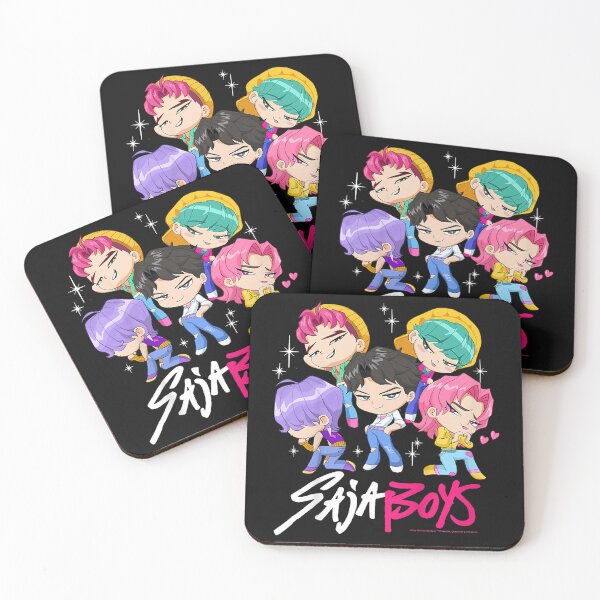 Item preview, Kpop Demon Hunters Saja Boys Chibi Boy Band Group Shot designed and sold by NatashaRosalia.