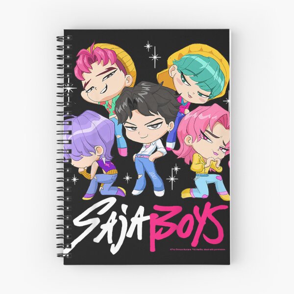 Item preview, Kpop Demon Hunters Saja Boys Chibi Boy Band Group Shot designed and sold by NatashaRosalia.
