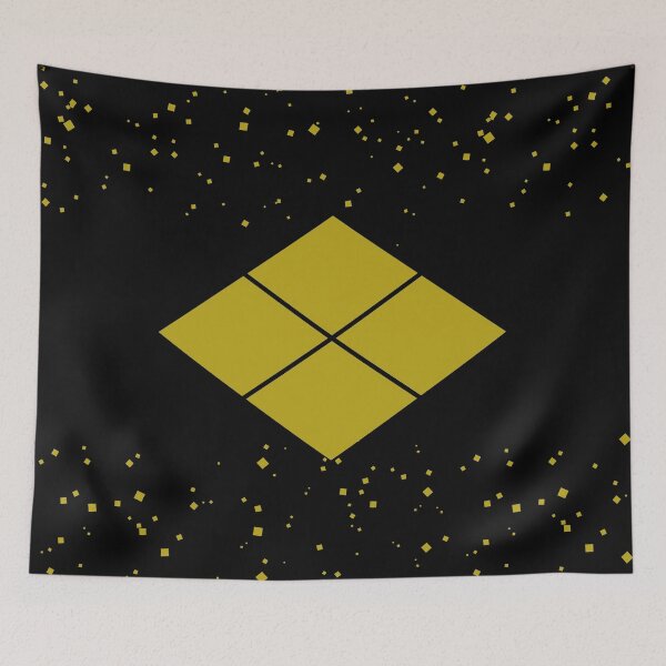 Item preview, Takeda Shingen Crest - Takeda Bishi Samurai Mon Faux Gold Dust Black  / Japanese Crest designed and sold by 戦国まーけっと SENGOKU MARKET.
