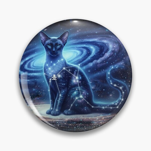 Item preview, Cosmic Siamese Cat: Night Blue Aristocrat & Sapphire Galaxy Guardian designed and sold by SOOstudio73.
