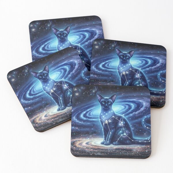 Item preview, Cosmic Siamese Cat: Night Blue Aristocrat & Sapphire Galaxy Guardian designed and sold by SOOstudio73.