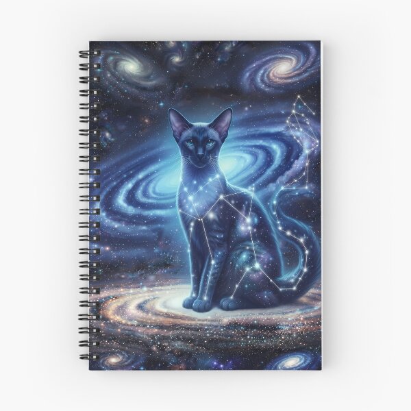 Item preview, Cosmic Siamese Cat: Night Blue Aristocrat & Sapphire Galaxy Guardian designed and sold by SOOstudio73.
