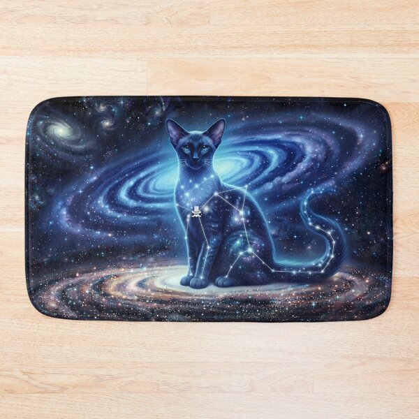 Item preview, Cosmic Siamese Cat: Night Blue Aristocrat & Sapphire Galaxy Guardian designed and sold by SOOstudio73.