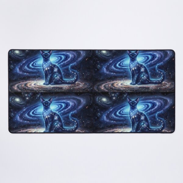 Item preview, Cosmic Siamese Cat: Night Blue Aristocrat & Sapphire Galaxy Guardian designed and sold by SOOstudio73.