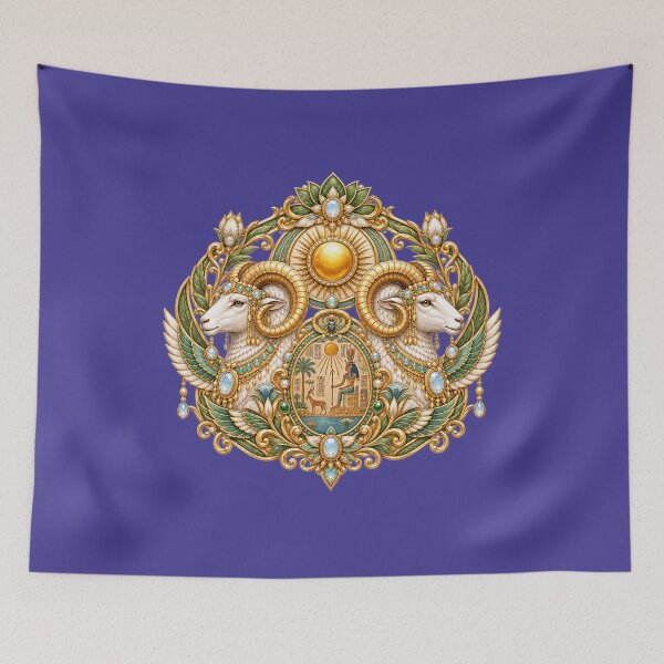 Item preview, Royal Ram Temple Crest – Sacred Desert Guardians designed and sold by sunbowjp stadio.