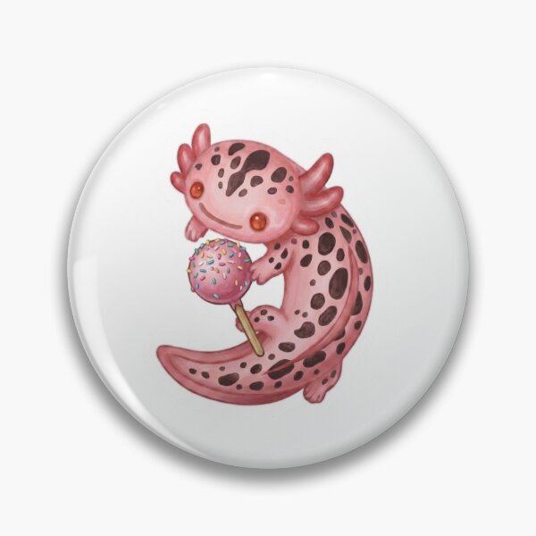 Item preview, Cute Axolotl Eating a Cake Pop Design / Pink / Kawaii / Happy axolotl / Magical / Tshirts, mugs, stickers, journals, backpacks etc designed and sold by TeenLake.