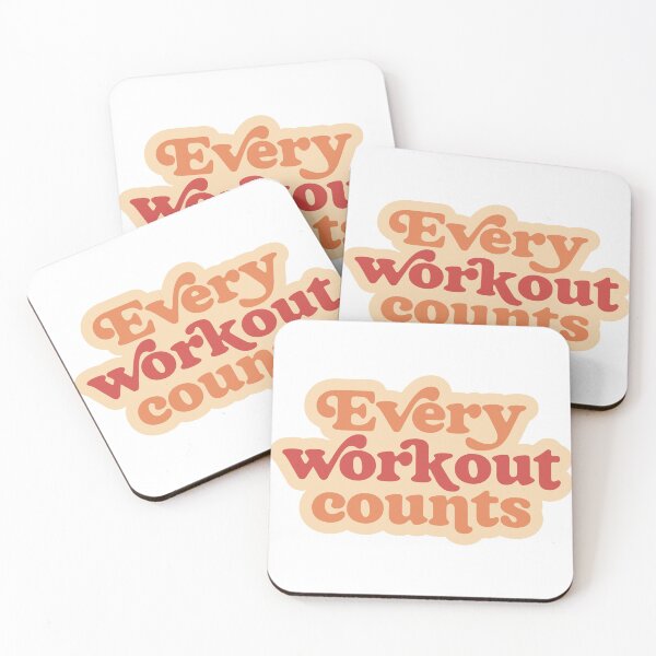 Item preview, Every Workout Counts Retro Gym Motivational Quote designed and sold by     Fatma Creates.