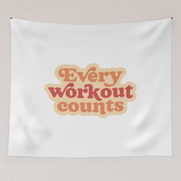 Item preview, Every Workout Counts Retro Gym Motivational Quote designed and sold by     Fatma Creates.