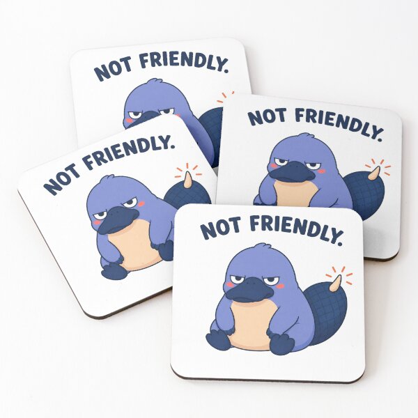 Item preview, Not Friendly – Grumpy Platypus With Attitude designed and sold by OddFellasClub.