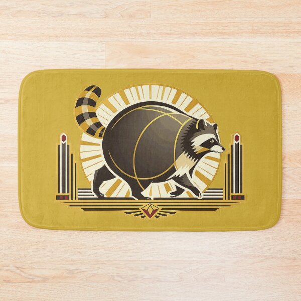 Item preview, Art Deco Round Raccoon designed and sold by KungPowUnicorn.
