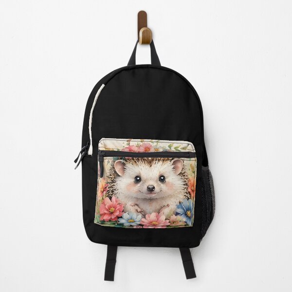 Item preview, Cute Watercolor Hedgehog Surrounded by Colorful Flowers designed and sold by Pawzenix.