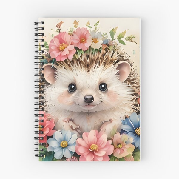 Artikelvorschau, Niedlicher Aquarell-Igel, umgeben von bunten Blumen entworfen und verkauft von Pawzenix.