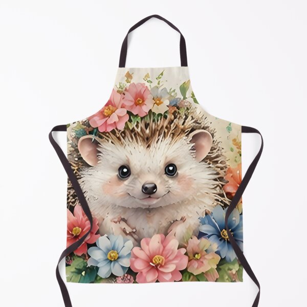 Item preview, Cute Watercolor Hedgehog Surrounded by Colorful Flowers designed and sold by Pawzenix.