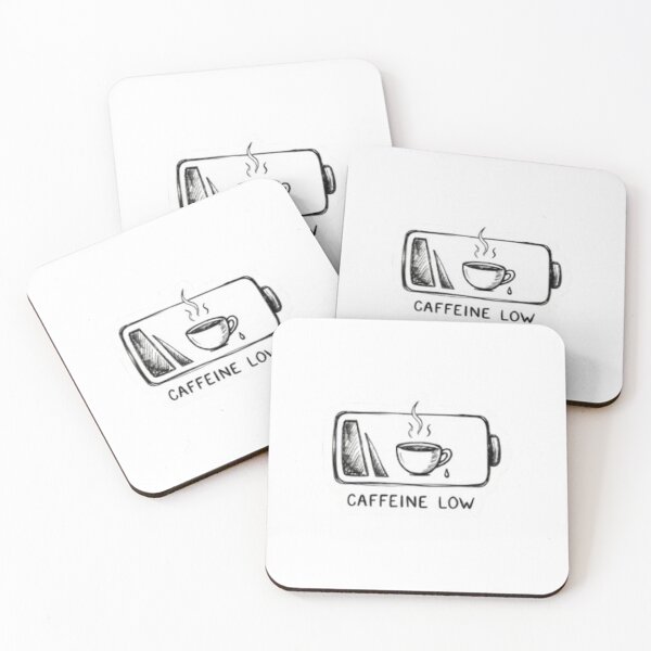 Item preview, Caffeine Low - Funny Battery & Coffee Relatable Humor Sticker designed and sold by Nakrisa.