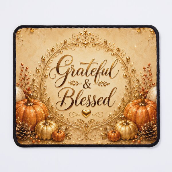 Item preview, Grateful & Blessed Elegant Thanksgiving – Golden Autumn Pumpkins designed and sold by HO•Designs.