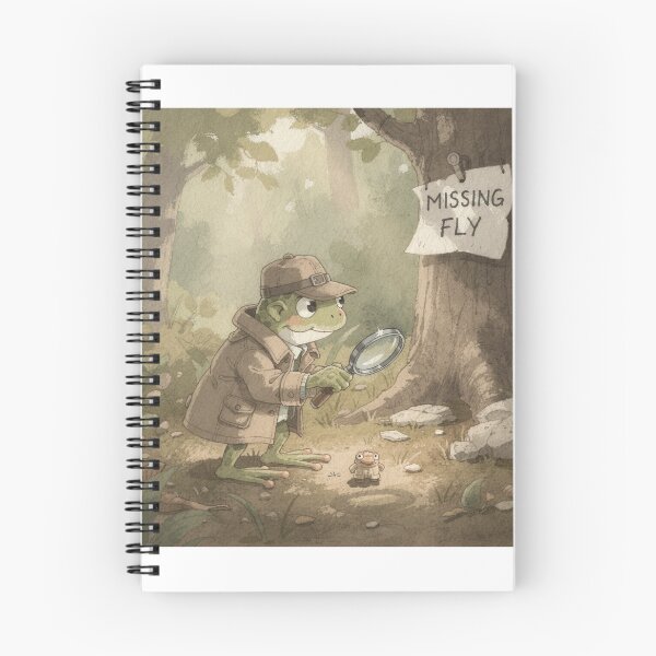 Item preview, Frog Detective Investigating the Missing Fly Cottagecore Art designed and sold by PictorialWhimsy.