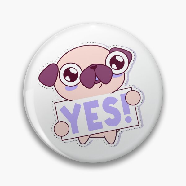 Item preview, Cute Pug Dog Yes Cartoon Design designed and sold by     Fatma Creates.