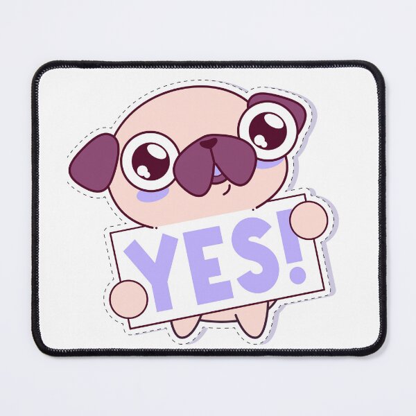 Item preview, Cute Pug Dog Yes Cartoon Design designed and sold by     Fatma Creates.