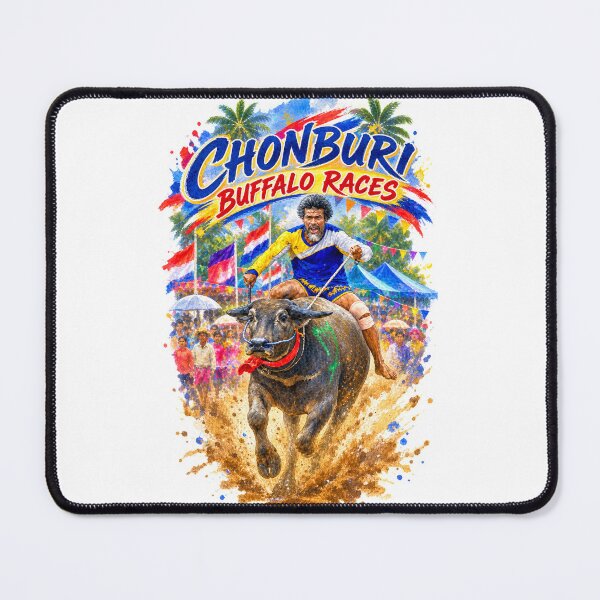 Item preview, Chonburi Buffalo Races — Digital Watercolor designed and sold by Russell Thorne.