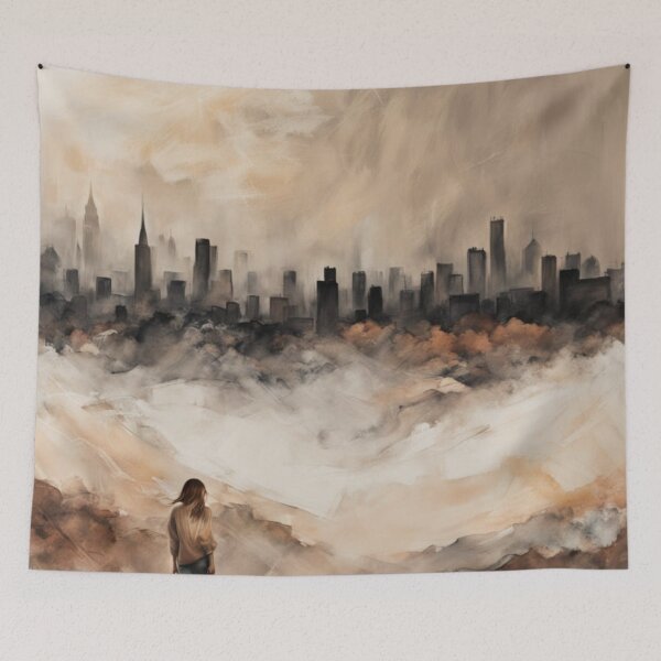 Item preview, In the Distance, A City designed and sold by AJSRPrints.