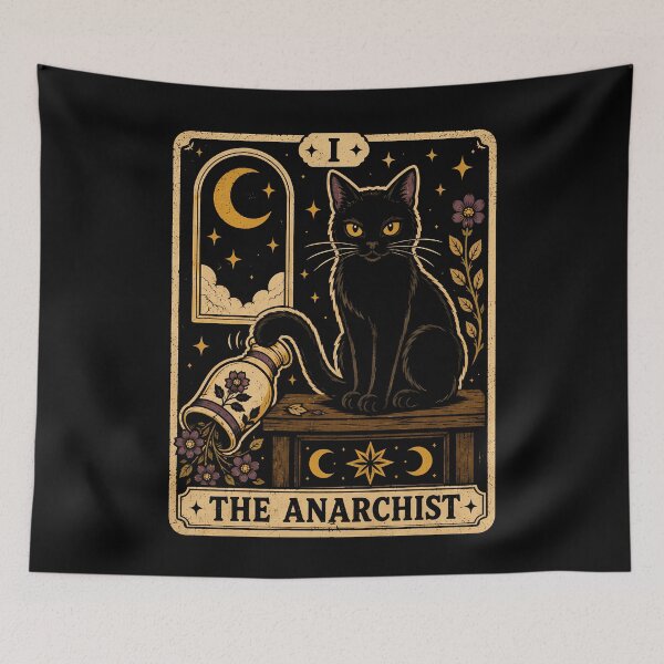 Item preview, Mystical Black Cat with Floral Accents Tarot Card designed and sold by rafaeltto.