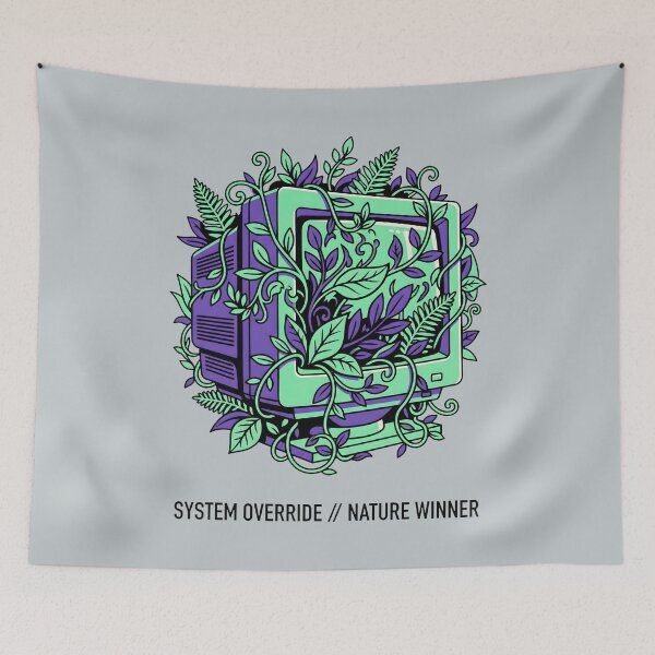 Item preview, System Override Nature Winner - Retro Tech Plant Art Eco Gift designed and sold by SplashTastic.