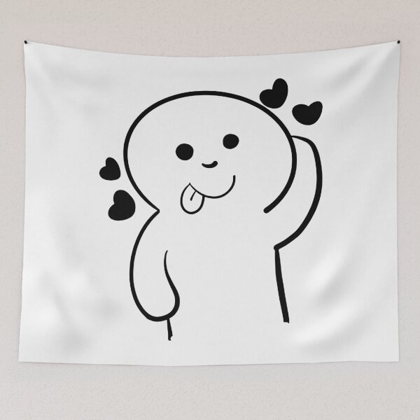 Item preview, Cute Kawaii Doodle Character with Hearts designed and sold by     Fatma Creates.