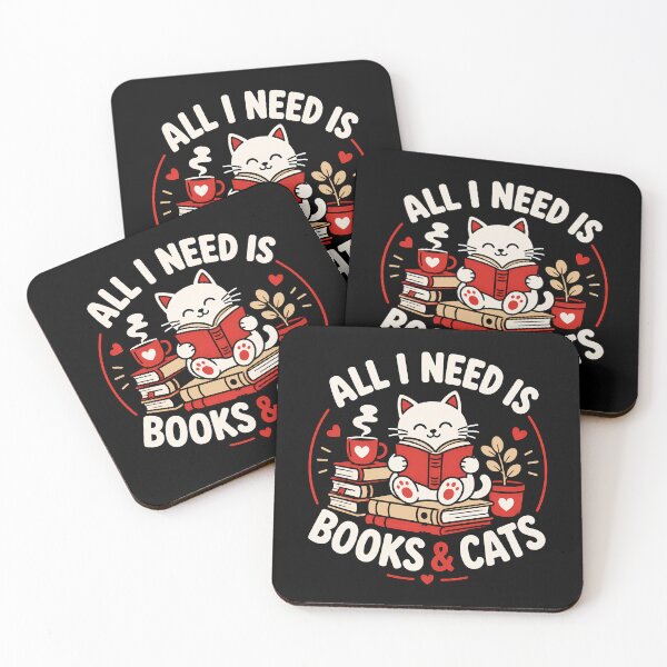 Item preview, Cute cat reading books with coffee design designed and sold by rafaeltto.