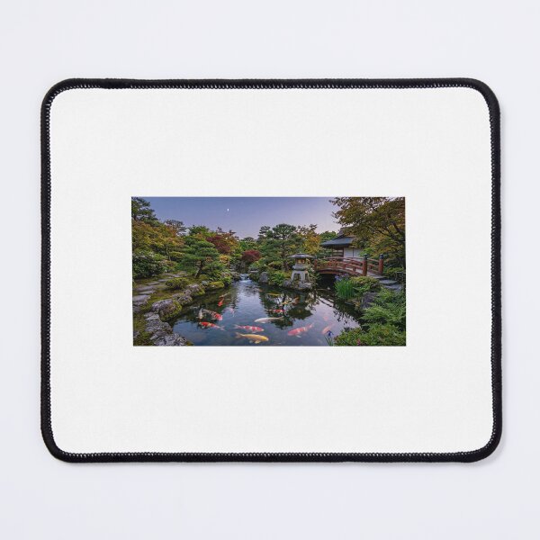 Item preview, Japanese Zen Garden Koi Pond with Wooden Bridge Landscape designed and sold by Ak-art-shop.