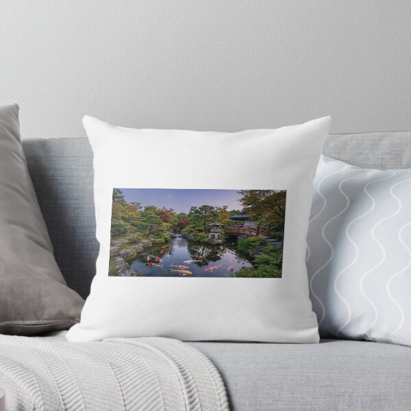 Item preview, Japanese Zen Garden Koi Pond with Wooden Bridge Landscape designed and sold by Ak-art-shop.
