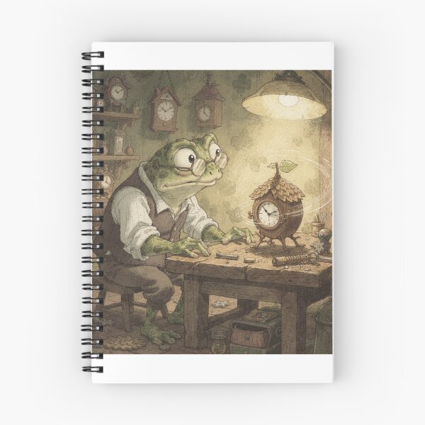 Item preview, Toad Clockmaker Whose Acorn Clock Is Always Wrong Cottagecore Art designed and sold by PictorialWhimsy.