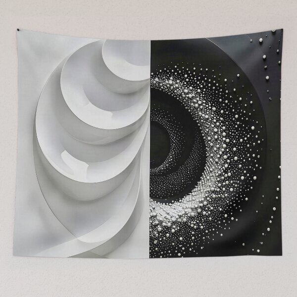 Item preview, Dual Abstract Sculpture and Pattern in Black and White designed and sold by Vicky Brago-Mitchell®.