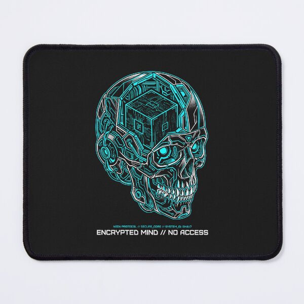 Item preview, Encrypted Mind No Access - Cyberpunk Robot Skull Tech Wear designed and sold by SplashTastic.