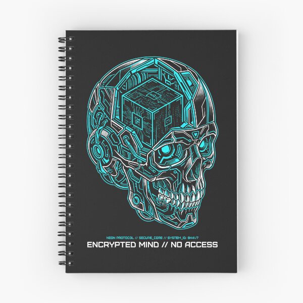 Item preview, Encrypted Mind No Access - Cyberpunk Robot Skull Tech Wear designed and sold by SplashTastic.