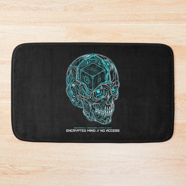 Item preview, Encrypted Mind No Access - Cyberpunk Robot Skull Tech Wear designed and sold by SplashTastic.