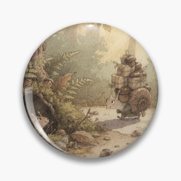 Item preview, Snail Folk Carrying the Overloaded Acorn Post Storybook Art designed and sold by PictorialWhimsy.