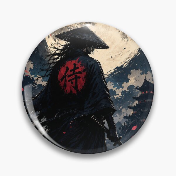 Item preview, Samurai Warrior under Full Moon Japanese Graphic Art designed and sold by Ak-art-shop.