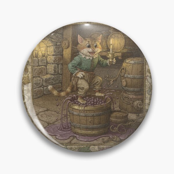 Item preview, Medieval Cat Winemaker Stomping Tiny Grapes Manuscript Art designed and sold by PictorialWhimsy.
