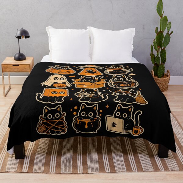 Item preview, cute black cats in fun halloween activities designed and sold by rafaeltto.