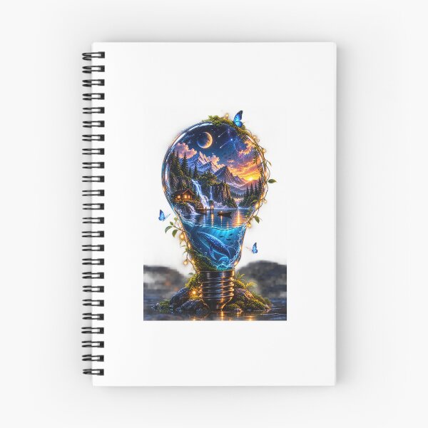Item preview, Surreal Miniature World Lightbulb Terrarium Digital Art designed and sold by Ak-art-shop.