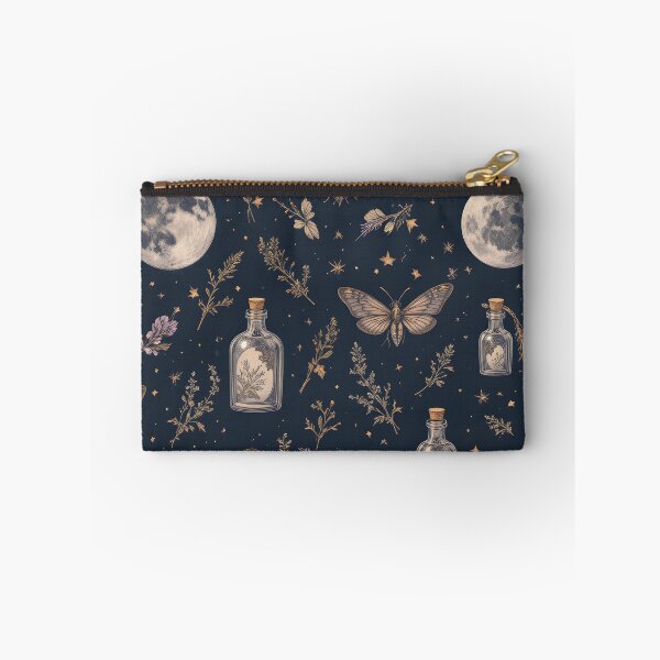 Item preview, Moody Celestial Apothecary — Moon Moth Potion Bottle Gold Botanical Halloween Seamless Pattern designed and sold by Amplify-n-Co.