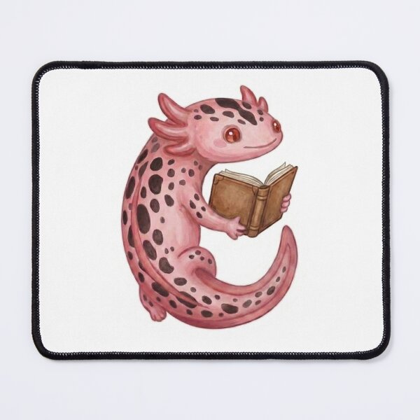 Item preview, Cute Axolotl Reading a Book Design / Pink / Kawaii / Happy axolotl / Magical / Gift / Tshirts, mugs, stickers, journals, backpacks etc designed and sold by TeenLake.