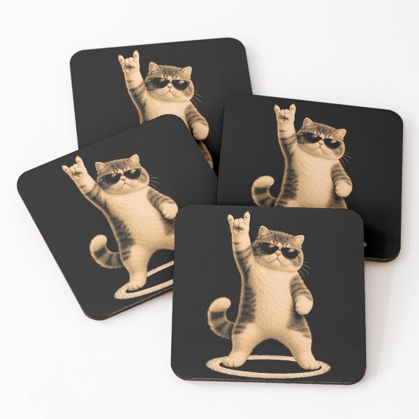 Item preview, cool rockstar cat with sunglasses designed and sold by rafaeltto.